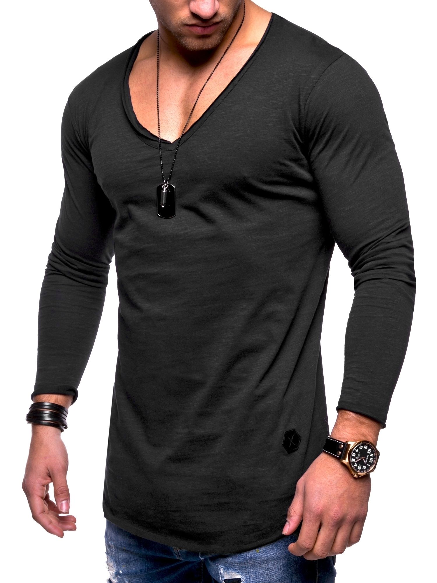 Herren Longsleeve Polo T-Shirt Pullover 